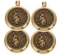 Hohopeti 4pcs Antique Copper Year Rabbit Zodiac Charms for Jewelry Making DIY Pendants with Smooth Surface and Craftsmanship for Keychains and Necklaces
