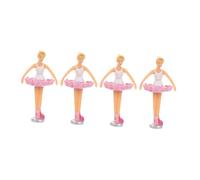 Hohopeti 4pcs Auto-rotating Ballet Princess Dolls Music Box Figurines Decorative Twirling Dancer Accessories for Musical Boxes Collection