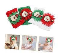 Hohopeti 4pcs Baby Santa Headband Snowflake Flowers for Christmas Newborn Headwear
