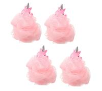 Hohopeti 4pcs Bath Loofah Soft Exfoliating Sponges Animal Shapes Unicorn Pink Gentle Body Scrubber for Boys Skin Care Shower