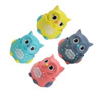Hohopeti 4pcs Cartoon Owl Press-driven Sliding Cars Educational for Birthday Enhancing Eye-hand Coordination and Interaction