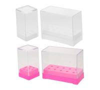 Hohopeti 4pcs Ceramic Tungsten Steel Nail Drill Bit Holder Stand with Multiple Compartments Manicure Tool Organizer Storage Box for Efficient Nail Drill Bits Display and Cleaning