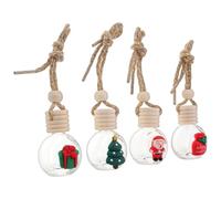 Hohopeti 4PCS Christmas Car Diffuser Bottles Set Empty Hanging Air Freshener Bottles for Essential Oils for Holiday Use
