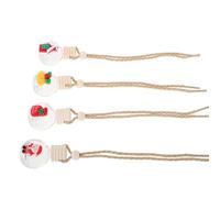 Hohopeti 4Pcs Christmas Hanging Car Air Freshener Set, Empty Glass Diffuser Bottles with Yellow Bell, Santa Hat, Snowy House Christmas Bag Pendants for Car Aromatherapy and Scent Decoration
