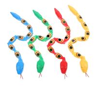 Hohopeti 4pcs Colorful Fake Snake Realistic Wiggly Plastic Prank Props for Garden Decoration and Party Fidget Fun