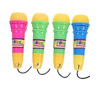 Hohopeti 4pcs Echo Microphone Toy for Kids Lightweight Plastic Microphone Props Random Colors for Pretend Play and Karaoke Fun