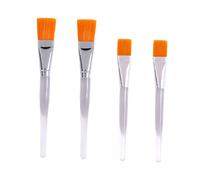 Hohopeti 4pcs Face Mask Applicator Brush with Clear Handles Soft Silica Gel Bristles for Sleeping Mask Mud DIY Facial Skincare Ergonomic Design for Easy Cleaning and Reusable Beauty Tool