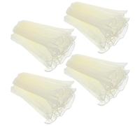 Hohopeti 4pcs Floral Bouquet Mesh Wrapping Paper Yards with Corrugated Edge for Wedding Birthday Halloween Party DIY Florist Supplies Translucent Beige Mesh