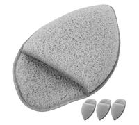 Hohopeti 4pcs Grey Makeup Puff Set Water-drop Shape Face Exfoliating Pads Non-latex Facial Sponges for Cleansing, Makeup Removal and Reusable Skincare Tools