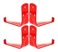 Hohopeti 4Pcs Heavy-Duty L Shape Fire Extinguisher Wall Mount Bracket Holder for 4-6-9Kg Portable Extinguishers with Red Finish, Universal Fire Safety Hanger for Home and Commercial Use