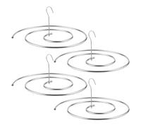 Hohopeti 4pcs Heavy Duty Spiral Bed Sheet Dryer Hanger Stainless Steel Round Clothes Drying Rack for Blankets Towels Comforters Space-saving Wall Hanging Stand for Balcony and Living