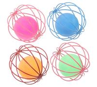 Hohopeti 4pcs Interactive Plastic Cat Toy Balls Chase Toys for Indoor Cats Kitten Play Balls Random Color for Pet Cage