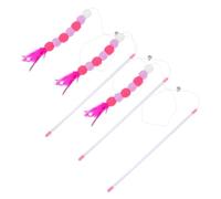 Hohopeti 4pcs Interactive Teasing Sticks for Cats and Toys Fun Self-play Teaser for Indoor Kittens Engaging Cat Exercise Accessories