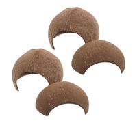 Hohopeti 4pcs Large Small Coconut Shell Reptile Hideouts for Snake Leopard Gecko Bearded Dragon Natural Coconut Shell Hideaway Cave Habitat Terrarium Accessories