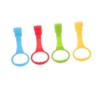 Hohopeti 4Pcs Learning Standing Pull Rings for Cribs and Playpen Bright Plastic Nursery Rings Portable Educational to Assist Walking Development Random Colors Random Color