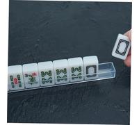 Hohopeti 4pcs Mini Mahjong Tile Racks U-shaped Domino Holders with Precision Rulers for Stable Support Portable Travel Game Accessories for Adults