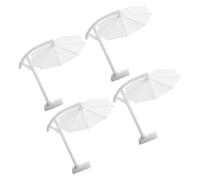 Hohopeti 4pcs Miniature Patio Parasol Umbrella Accessories High Precision Scale Outdoor Sunshade for Dollhouse Garden Beach Scene Model with Detailed Realistic Design