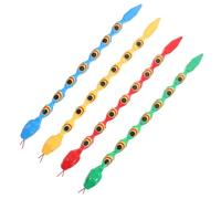 Hohopeti 4pcs Multi Color Realistic Snakes Prank for Plastic Miniature Snake Figures for Garden Decor Party Favors and Creative Play Childhood Fun