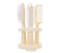 Hohopeti 4pcs Multi-functional Hair Comb Set for Women Paddle Brush Curling Comb Straight Styling Handheld Mirror White Hair Styling Tools for Home and Professional Use