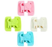 Hohopeti 4pcs Multifunctional Cartoon Boy Girl Safety Lock Set Refrigerator and Cabinet Locks Easy Installation Durable Design Anti-Pinch Protection Green Blue White Pink