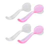 Hohopeti 4pcs Nail Cleaning Brushes with Non-slip Handle Long Grip Fingernail Scrubbing Brushes for Hands and Nails Practical Manicure Cleaning in Pink and Transparent