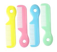 Hohopeti 4pcs Newborn Hair Combs round Teeth Abs Baby Comb Detangle Hair Remove Knots Assorted Color Safe Grooming Tool for Baby Shower