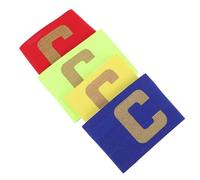 Hohopeti 4pcs Nylon Captain Armbands for Soccer Football Basketball Comfortable Breathable Elastic Sports Bands in Yellow Red Blue Green for Team Leaders