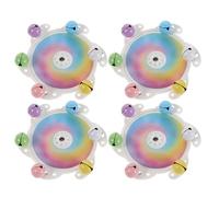 Hohopeti 4pcs Parrot Spinner with Bells Interactive Rotating Wheel for Parakeets Cockatiels Conures Chewable Bird Cage Enrichment for Mental Stimulation and Hearing Enhancement