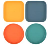 Hohopeti 4pcs Pet Feeding Bowls Set Shallow Cat Plates for Wet Food and Puppy Food Bowls for Small Dogs and Cats Indoor Multi-functional