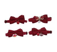 Hohopeti 4pcs Pet Wedding Collar Wedding Accessories Dog Collar Bow Plastic Red