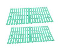Hohopeti 4pcs Plastic Rabbit Cage Floor Mats with Drainage Holes, Bunny Foot Resting Pads Base Litter Tray, Green Non-slip Small Animal Cage Pads for Rabbits, Hamsters, and Small Pets