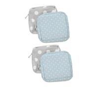 Hohopeti 4pcs Portable Sanitary Pad Storage Bags for Women Oxford Cloth Moisture Resistant Period Pouch with Multicompartment Organizer Stylish Dot Pattern for School Office Travel