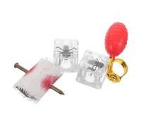 Hohopeti 4pcs Prank Set with Water Spray Rings Fake Nail Through Finger Trick Realistic Bug Ice Cubes for Halloween Parties April Fool's Day and Fun Surprise Decorations