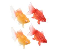 Hohopeti 4pcs Realistic Artificial Goldfish Ornament Lifelike Plastic Fish Models for Aquarium Tank Decoration Safe Rounded Edges Educational Simulation Animals for Learning and Fish Tank