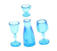 Hohopeti 4pcs Realistic Miniature Wine Cups Plastic Mini Wine Glasses for Dollhouse Decoration with Smooth Surface for Tiny House DIY Craft Accessories