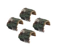Hohopeti 4PCS Resin Turtle Basking Platform with Elevated Climbing Ledge and Betta Cave Shelter Aquatic Turtle Sunbathing Deck for Tortoises Lizards Crabs and Small Reptiles Easy to Clean