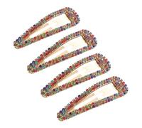 Hohopeti 4pcs Rhinestone Hair Clips for Women and Alloy Duckbill Snap Barrettes with Sparkling Water Drop Crystals Secure Non-slip Grip Hair Accessories for Stylish Looks and Versatile
