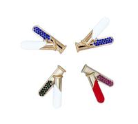 Hohopeti 4Pcs Science Beaker Brooch Pins with Rhinestones Alloy Chemistry Experiment Lapel Badge for Women and Creative Metal Clothing Accessories Gift for Valentine Day Random Color