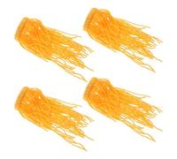 Hohopeti 4pcs Simulated Seaweed Egg Collector Eggs Spawning Breed Mops Aquarium Accessories Floating Breeding Mop Fish Hideout Fish Breeding Spawning Habitat Bed Orange
