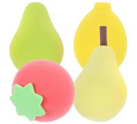 Hohopeti 4pcs Small Powder Puff Makeup Sponges for Women Cute Fruit-shaped Foundation and Blending Tools Dual-use Wet Dry Cosmetics Applicators Soft Beauty Sponges for Face