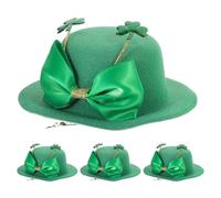 Hohopeti 4pcs St Patrick’s Day Hat Hair Clips Leprechaun Cap Barrettes 3.15x1.97x0.39inch Versatile Decoration Comfortable All-day Wear Classic Festive Style Women Irish Festival Costume