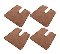 Hohopeti 4pcs U-shaped Coral Fleece Towels for Estheticians Super Absorbent Quick-drying Face Cloths for Facials Spa Massage Skincare and Salon Use in Coffee Color