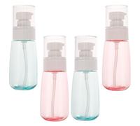 Hohopeti 4pcs U Shaped Travel Bottles for Cosmetic 60ml Portable Lightweight Plastic Refillable Containers for Shampoo Makeup Remover Daily Life Random Color