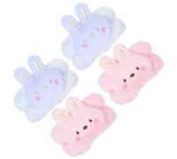 Hohopeti 4pcs Waterproof Absorbent Wristbands for Face Washing, Comfortable Skincare Bands with Cute Blue and Pink Rabbit Designs, Water-resistant Arm for Spa and Shower Use