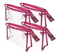 Hohopeti 4pcs Waterproof Makeup Bag Pouch with Sturdy Zipper, Small Travel Cosmetic Organizer Toiletry Bags for Women, Portable Heavy-Duty Pink Travel Makeup Case