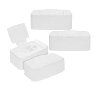 Hohopeti 4pcs Wet Wipes Dispenser Box with Sealing Lid - Refillable Portable Wet Tissue Storage Container for Home and Office - Non-slip Design for Easy Open and Moisture Preservation