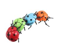 Hohopeti 4pcs Wind-up Ladybug, Realistic Crawling Beetle Style Clockwork Insect, Suitable for Birthday Party Favors and Animal-themed Play