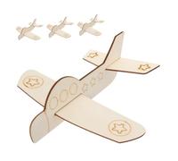 Hohopeti 4Pcs Wooden Airplane Crafts DIY Painting for Blank Airplane Graffiti Creative Handicraft Activity Educational to Enhance Imagination and Fine Motor Skills