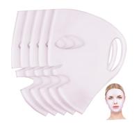 Hohopeti 5 Pcs Silicone Face Mask Applicator Facial Mask Covers 10.61X6.68X0.08In Soft and Stretchy Silicone Material with Ear Loops Prevents Slipping Reusable Skincare Beauty Tool