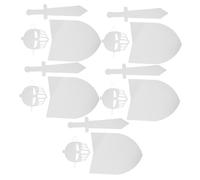 Hohopeti 5 Sets DIY Knight Costume Props for Paintable Cardboard Shields Swords Masks Portable Craft for Party Activities Teamwork Creative Role Play
